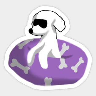 Poodle dog chilling in the water Sticker